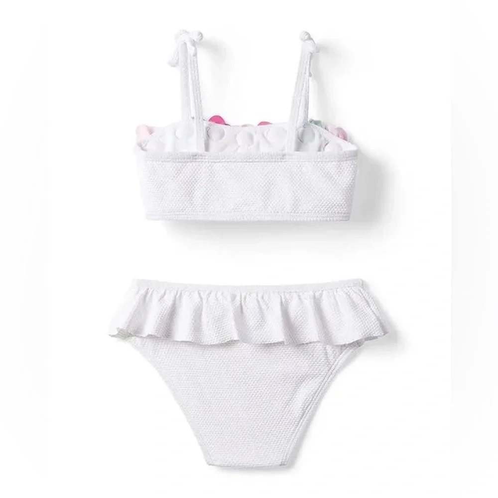 JANIE AND JACK 3D FLORAL 2 PIECE SWIMSUIT - Picture 2 of 3